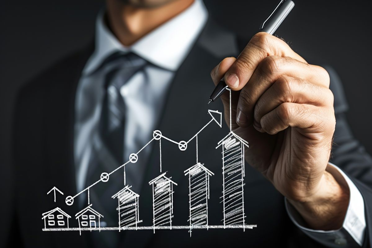 grafico in salita dell'andamento del flipping immobiliare come